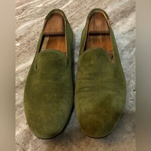 Ralph Lauren Purple Label Suede Loafer 12D Green Italy Slipper Moccasins $900